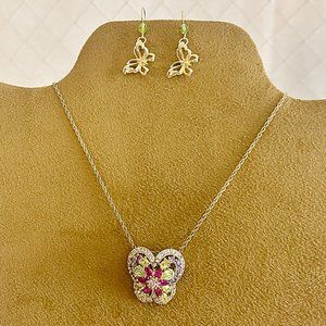 Butterfly Necklace and Earrings